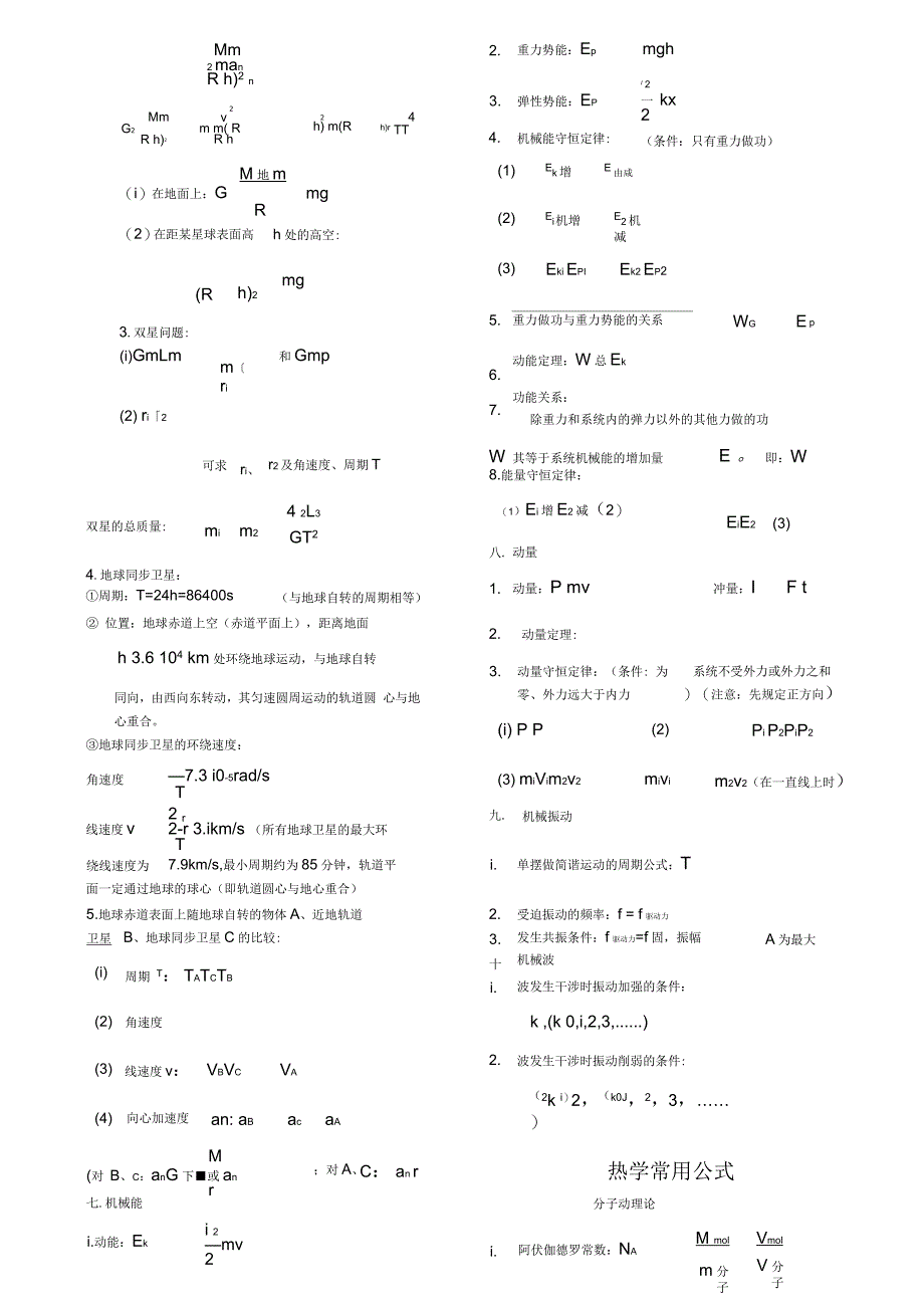 高中物理常用公式_第2页