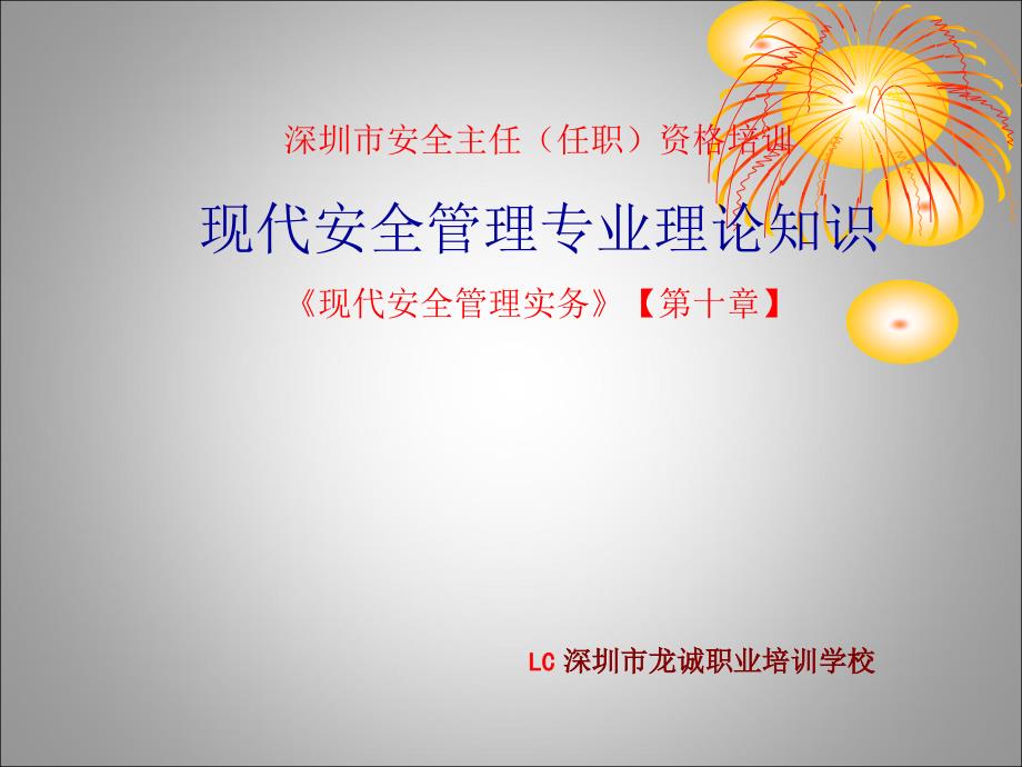 《现代安全管理实务》(专业知识部分第10章).ppt_第1页