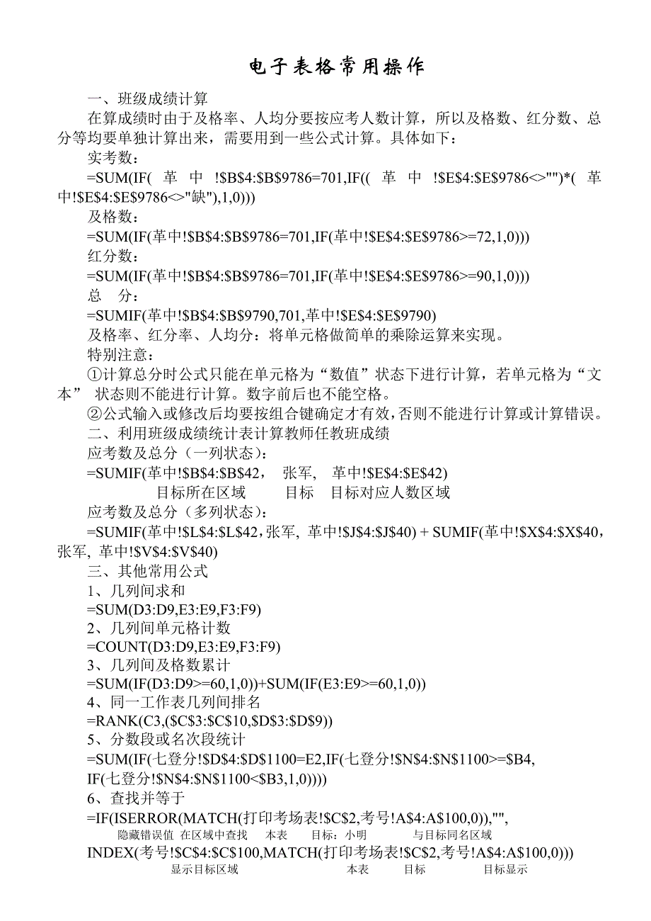 电子表格常用操作_第1页