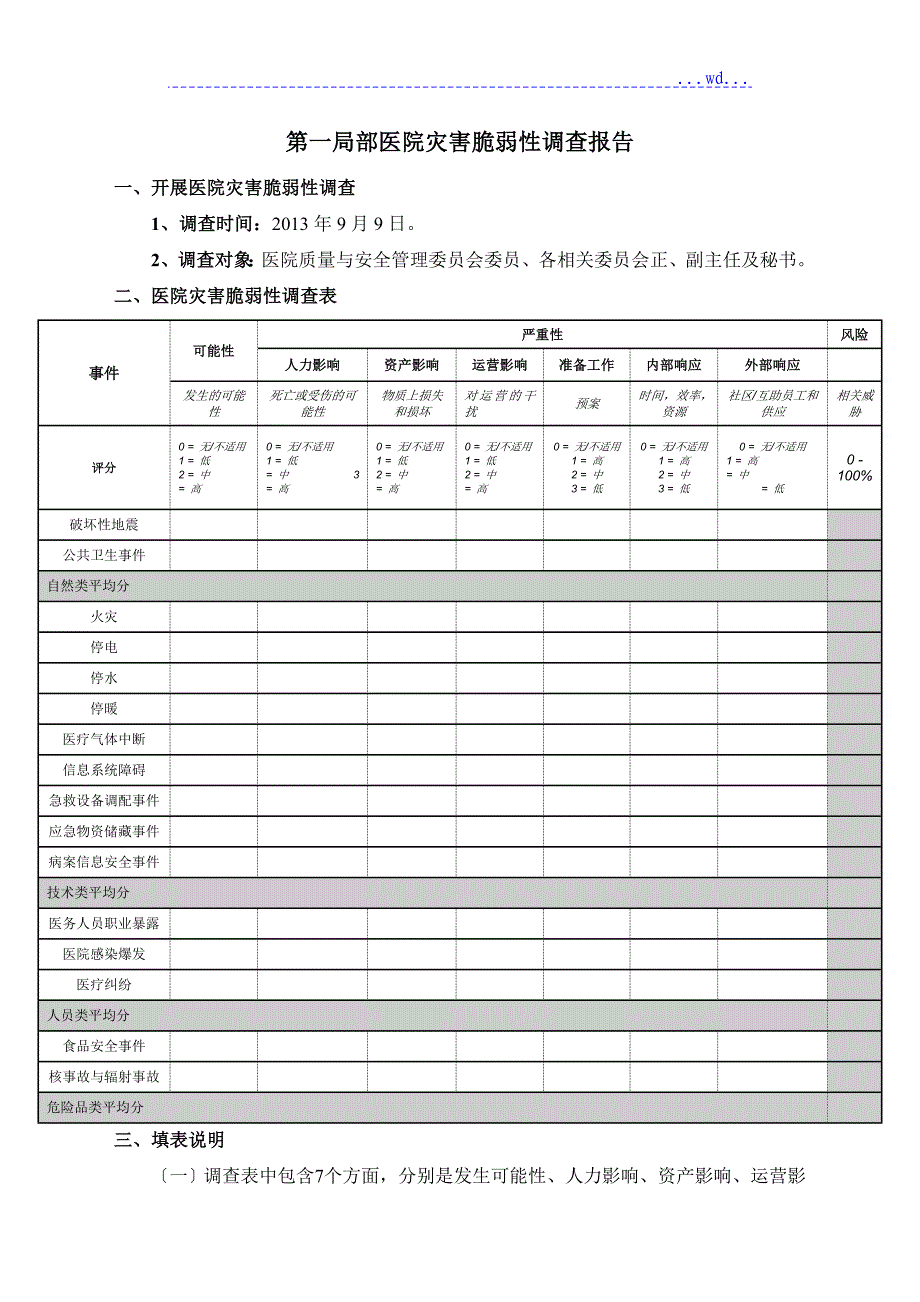 XX医院灾害脆弱性分析报告书(修订版2013年9月)_第4页