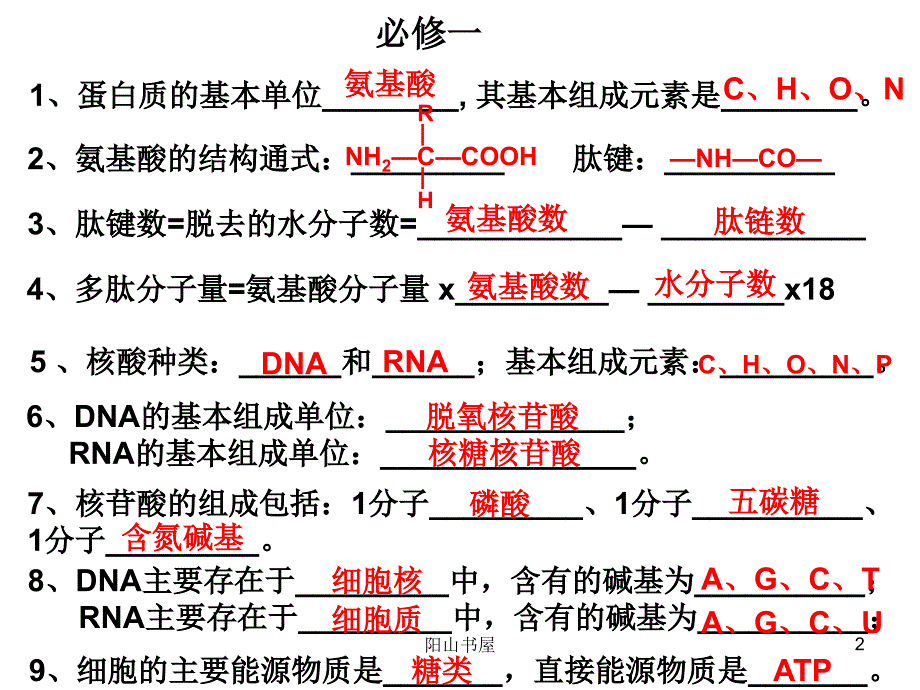 高中生物知识清单[凤山书屋]_第2页