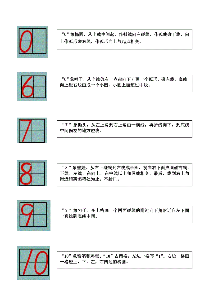 日字格数字书写规范_第3页