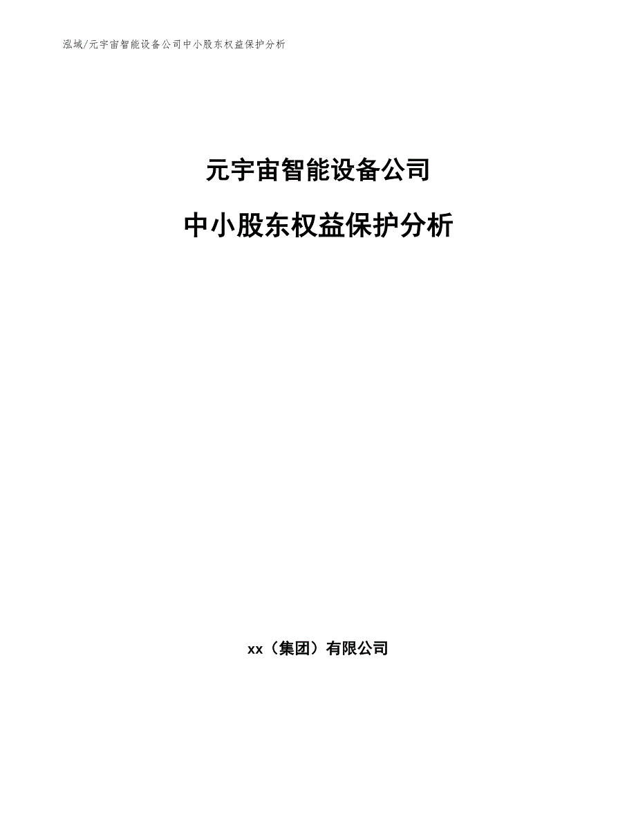 元宇宙智能设备公司中小股东权益保护分析（参考）_第1页