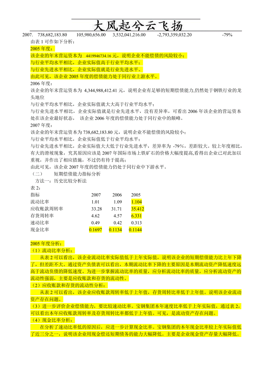 Nftqen财务报表分析宝钢一_第2页