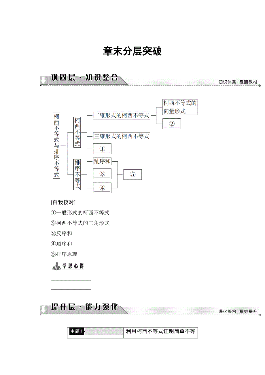 精校版高中数学人教A版选修45学案：第3讲 章末分层突破 Word版含解析_第1页