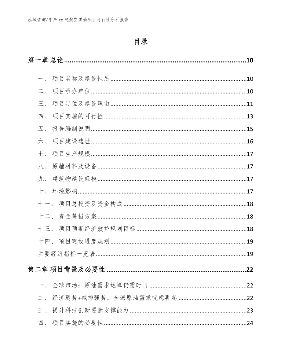 年产xx吨航空煤油项目可行性分析报告模板范文_第2页