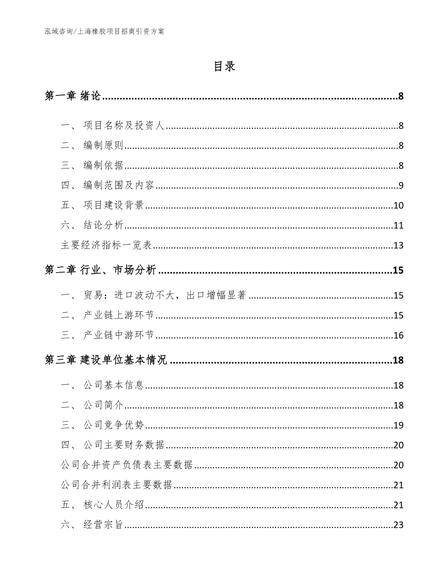 上海橡胶项目招商引资方案【范文】_第1页