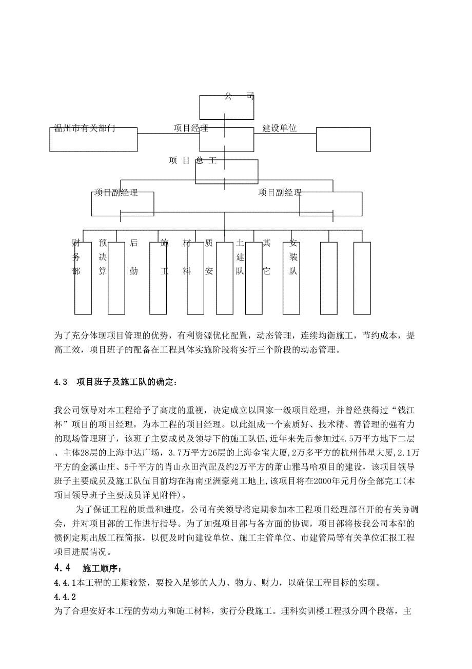 温州职校实训楼技术标施工组织设计方案_第5页