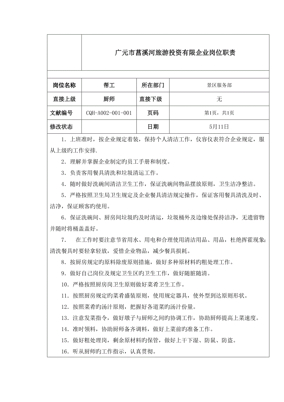 厨房帮工岗位职责_第1页