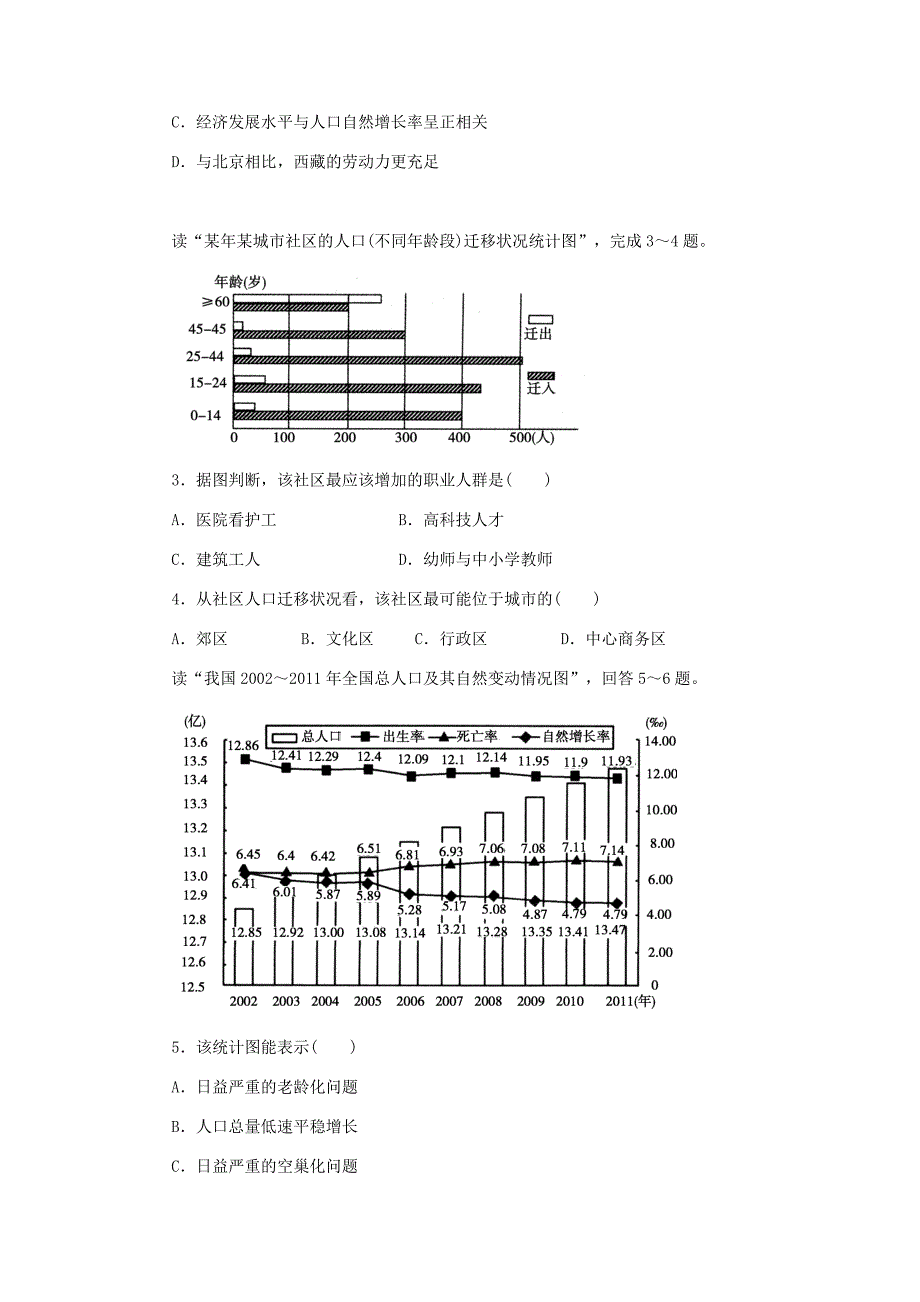 四川省成都七中万达学校2015-2016学年高一下期期末模拟考试地理试题 含答案_第2页