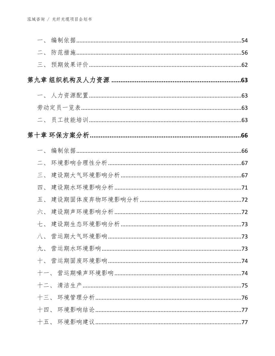 光纤光缆项目企划书模板参考_第5页