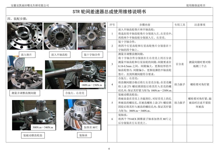 斯太尔差速器总成维修手册（斯太尔服务站内部培训资料）_第4页