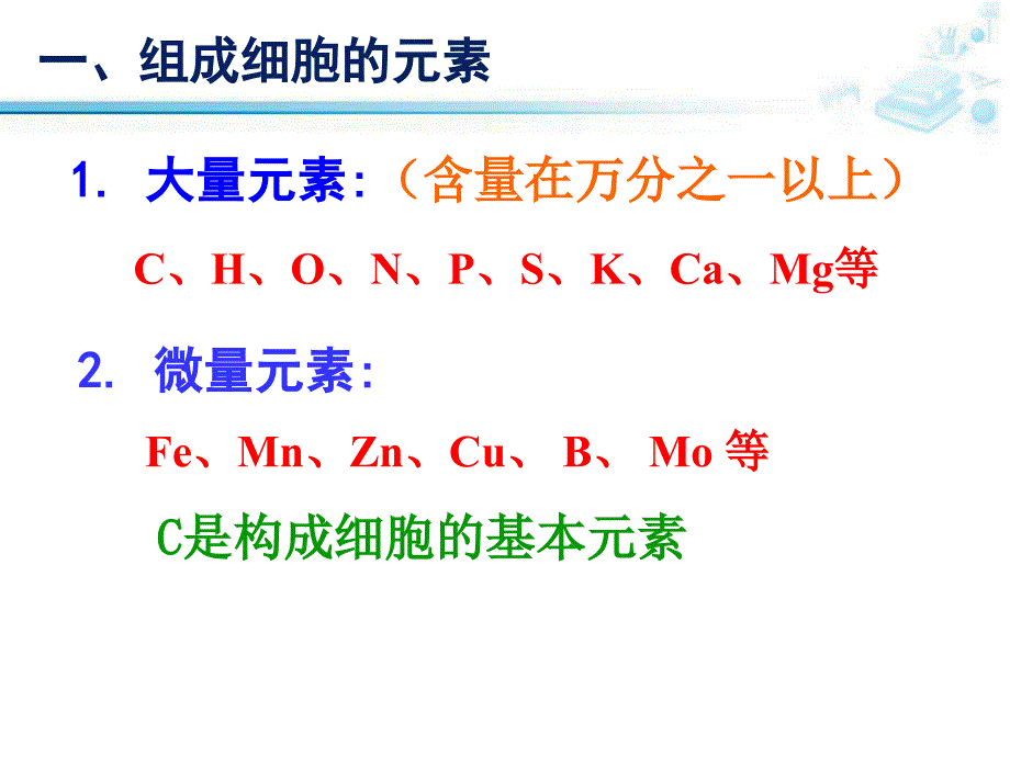 高中生物必修1细胞中的元素和化合物人教版_第3页