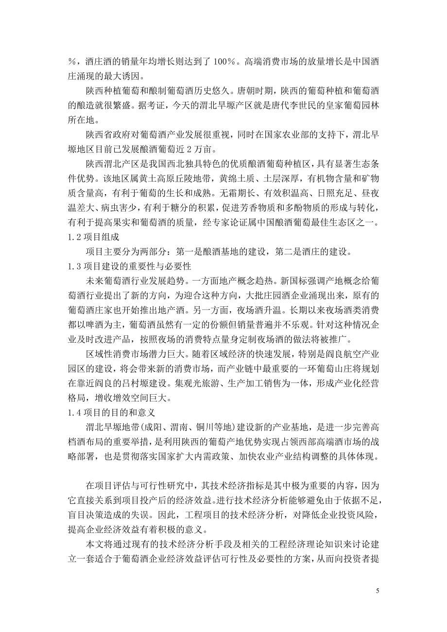 合阳县葡萄酒酒酒庄项目可行性研究报告_第5页