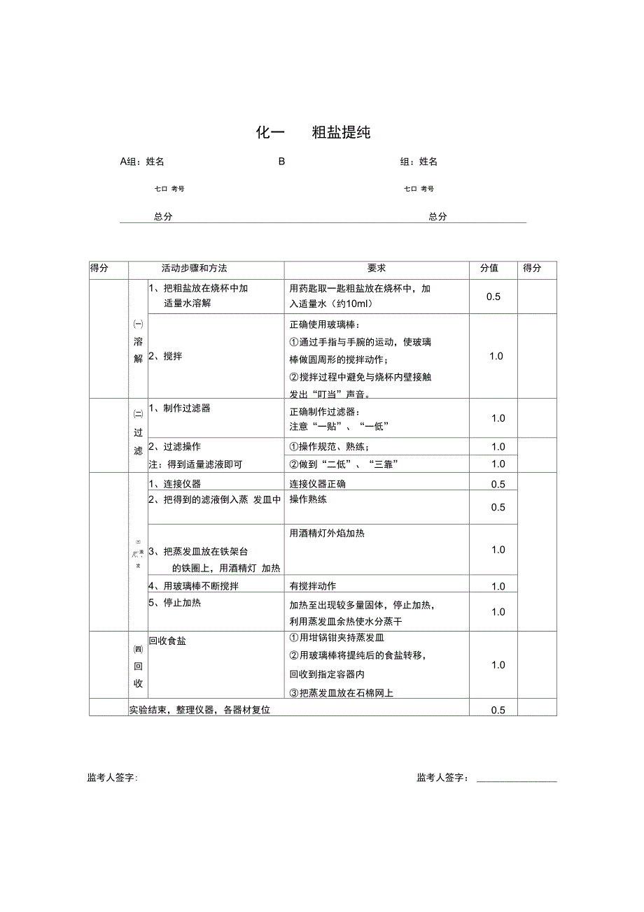 14初升高理化实验操作试卷(化)_第1页