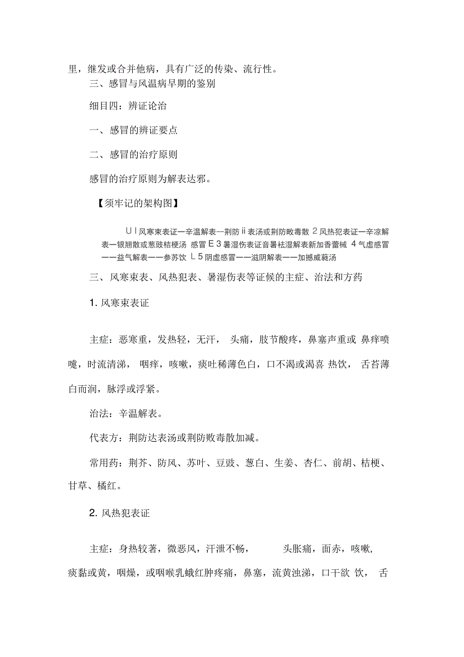 中医执业医师中医内科学复习笔记：感冒_第2页