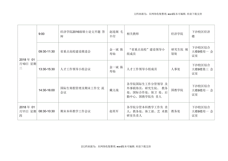 经济学院第十七周会议活动安排_第2页