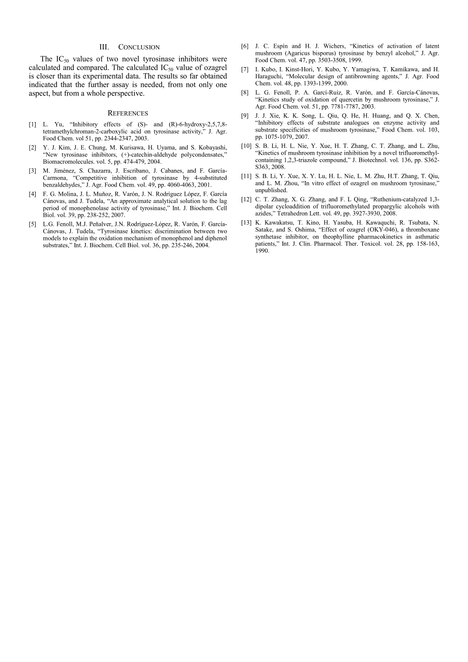 外文翻译-- Relationships between Inhibition Constants, Types of_第4页