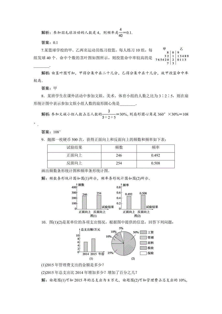 最新高中数学北师大版必修三应用案巩固提升案：第1章 5 167;3　统计图表 Word版含解析_第3页