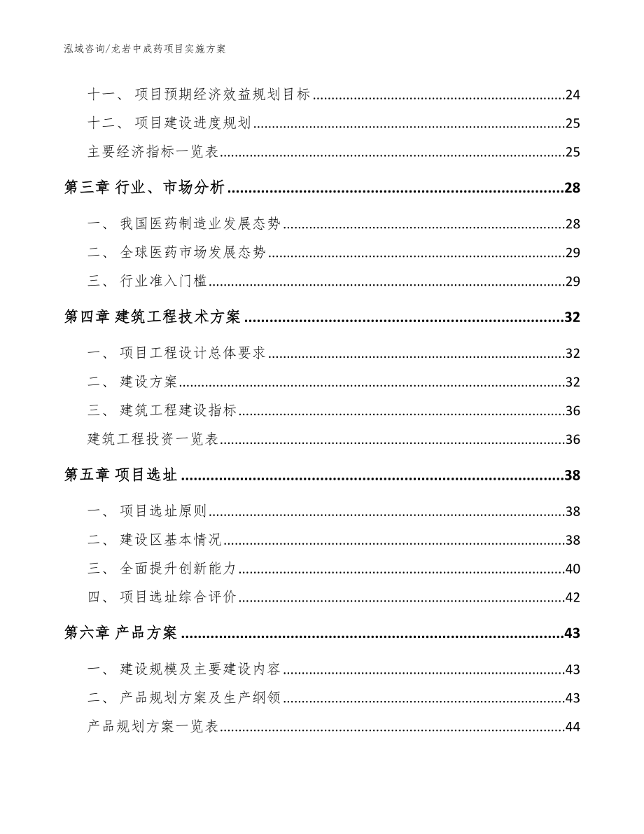 龙岩中成药项目实施方案（模板）_第2页