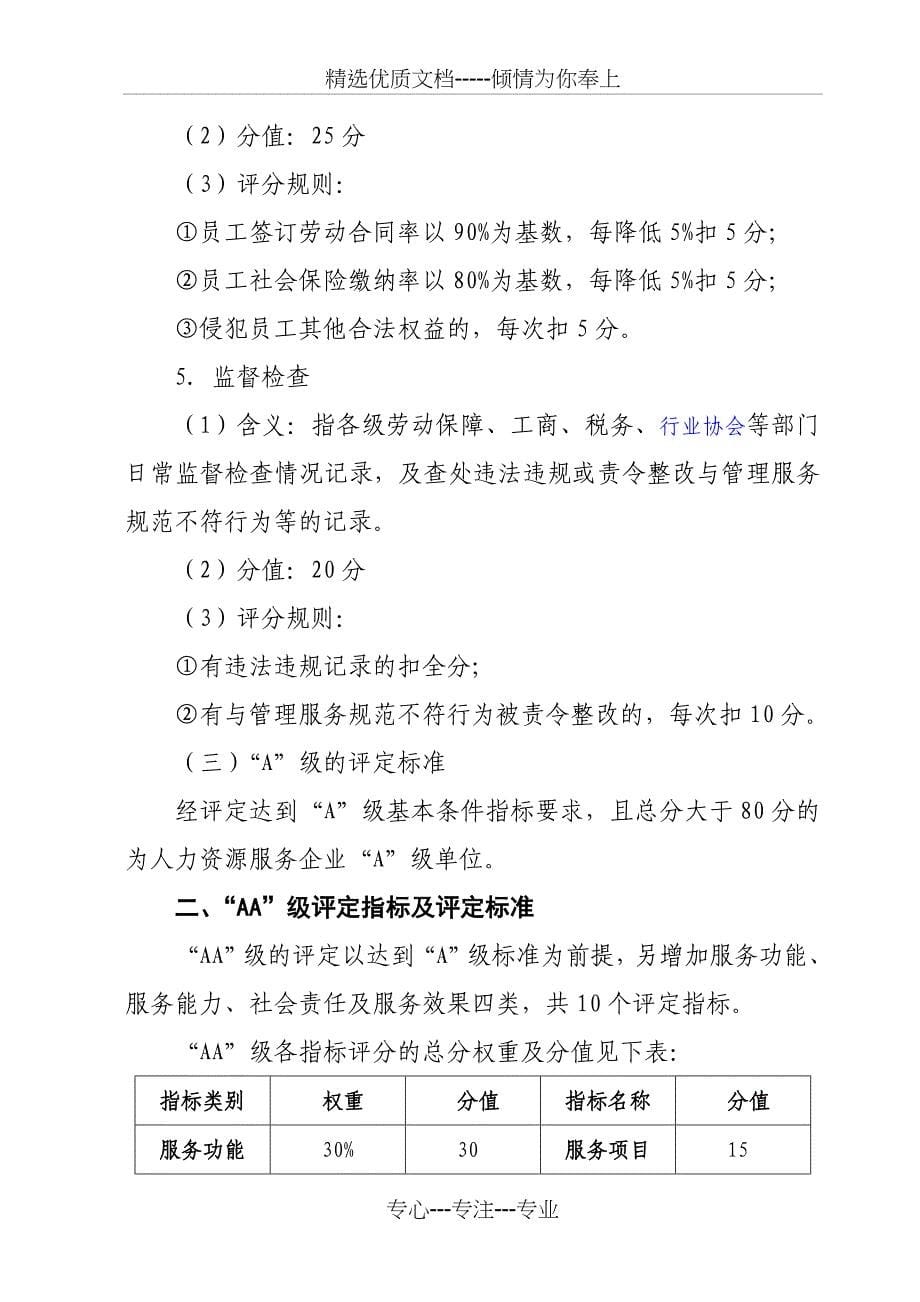 广东省人力资源服务企业信用等级评定标准_第5页