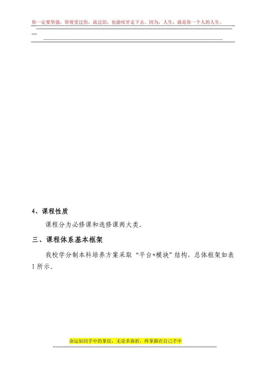 武汉科技大学关于制订学分制本科培养方案的原则意见征求意见稿_第5页