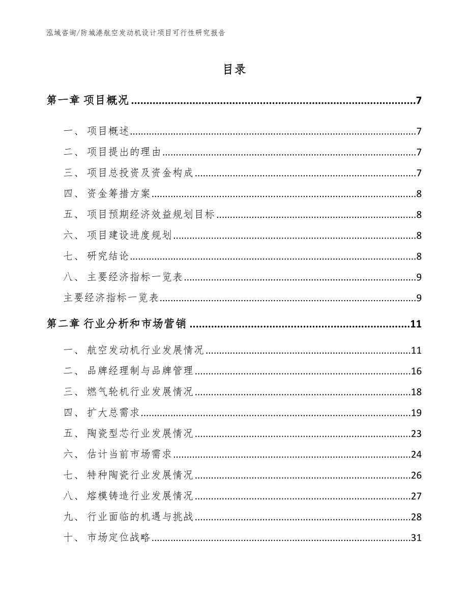 防城港航空发动机设计项目可行性研究报告【参考模板】_第1页