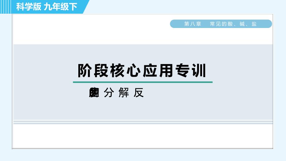 科学版九年级下册化学 第8章 阶段核心应用专训 复分解反应的应用 习题课件_第1页