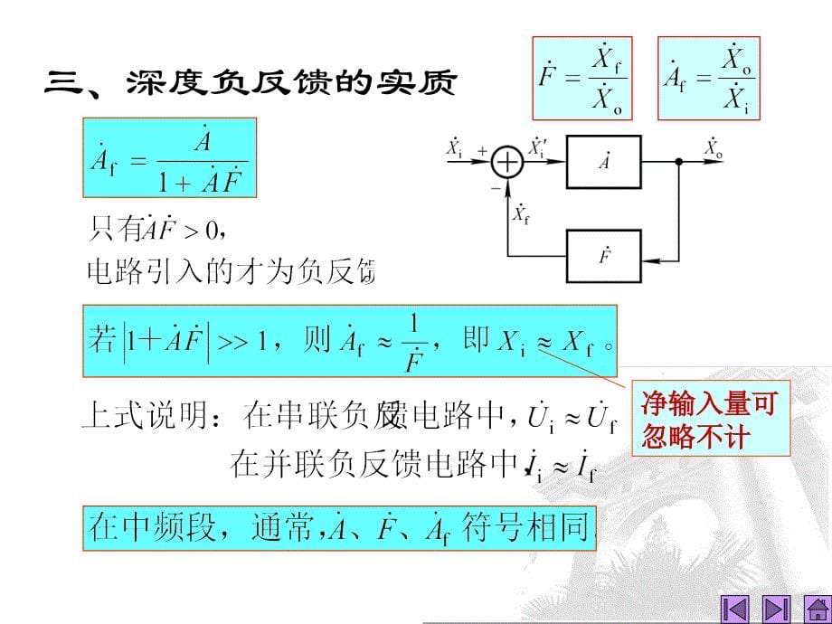 第17讲负反馈放大电路方框图及放大倍数估算_第5页