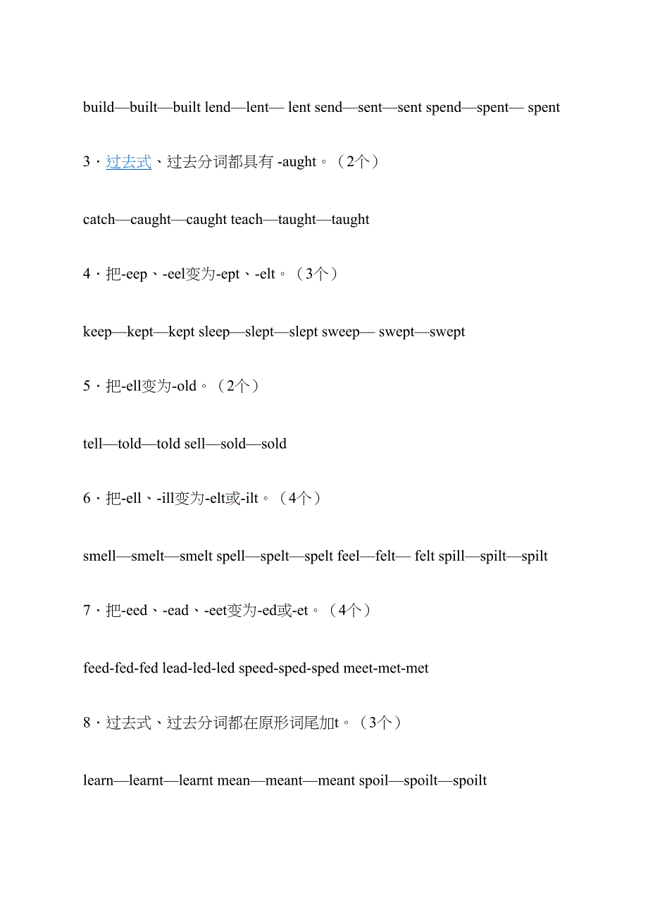 过去分词的规则变化和不规则变化_第3页