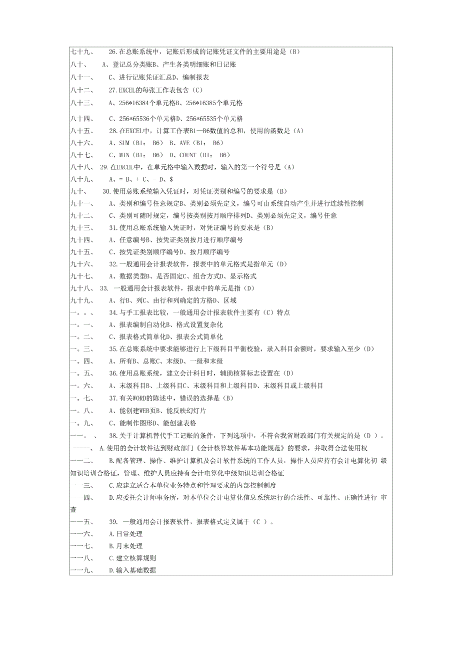 20会计电算化考试试题_第3页