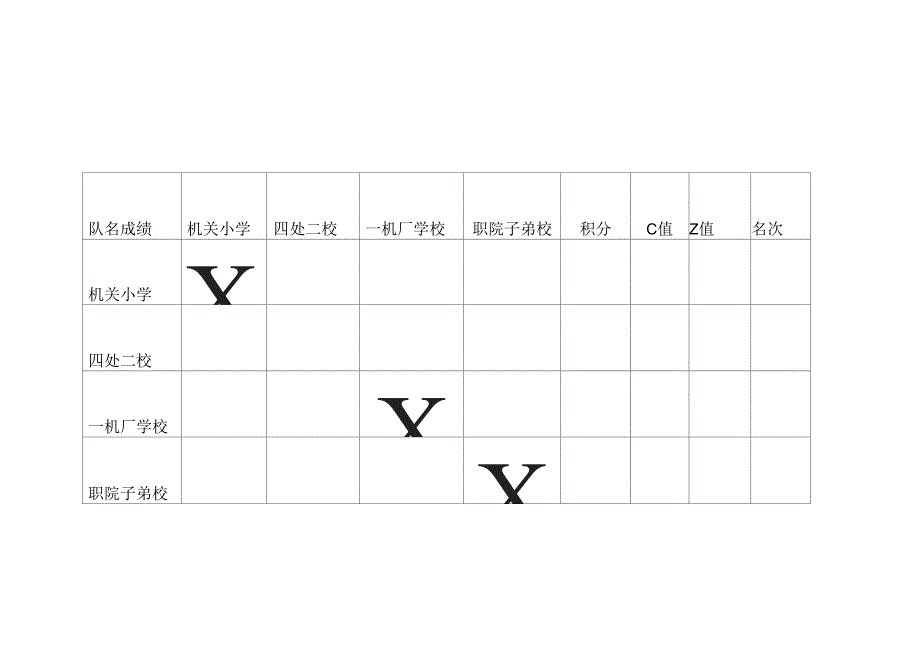 排球积分表模板_第1页