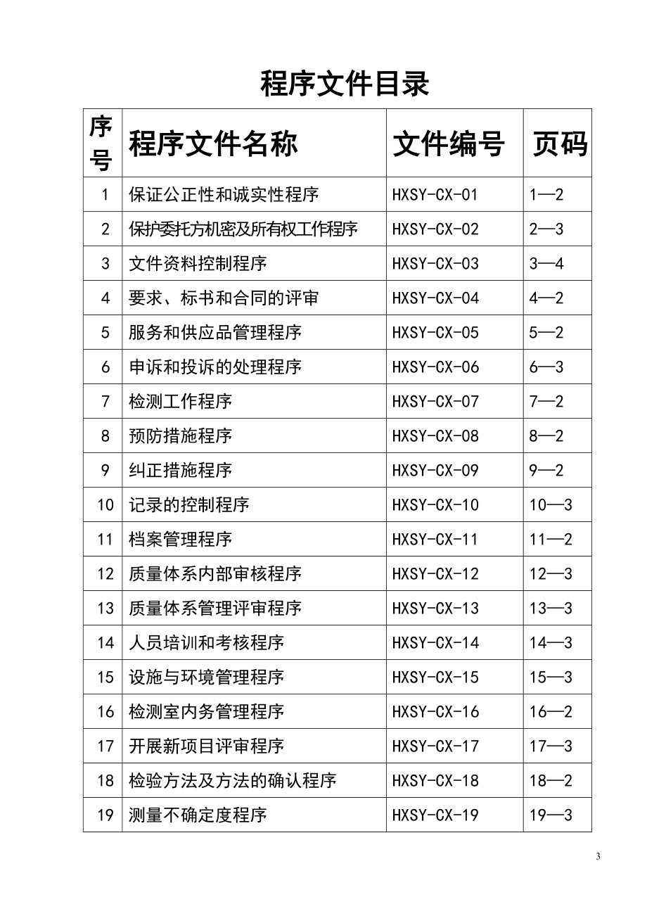 商品混凝土有限公司试验室质量体系程序文件工程类资料_第3页