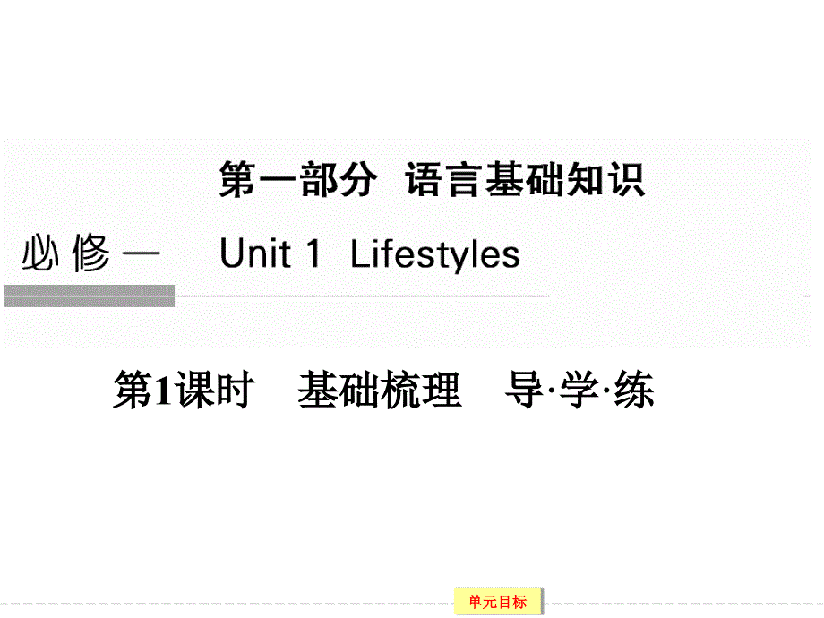 创新设计高考英语大一轮总复习配套精讲Unit1Lifestyles1课件_第1页