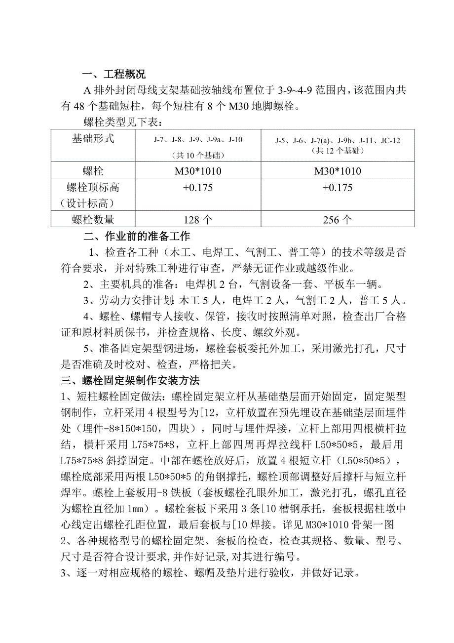 地脚螺栓安装施工方案_第1页