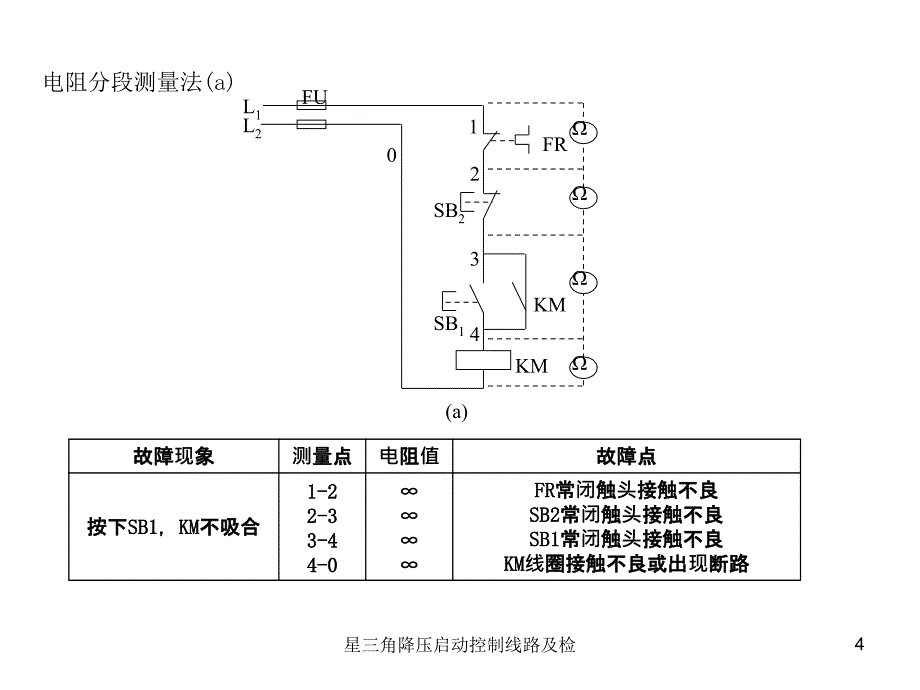 星三角降压启动控制线路及检课件_第4页