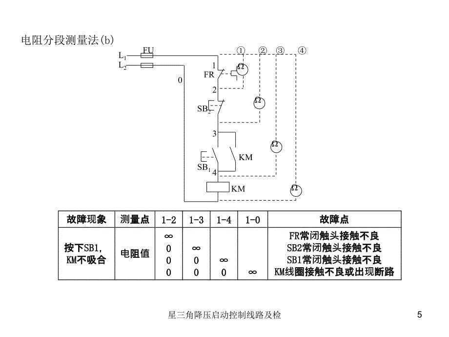 星三角降压启动控制线路及检课件_第5页