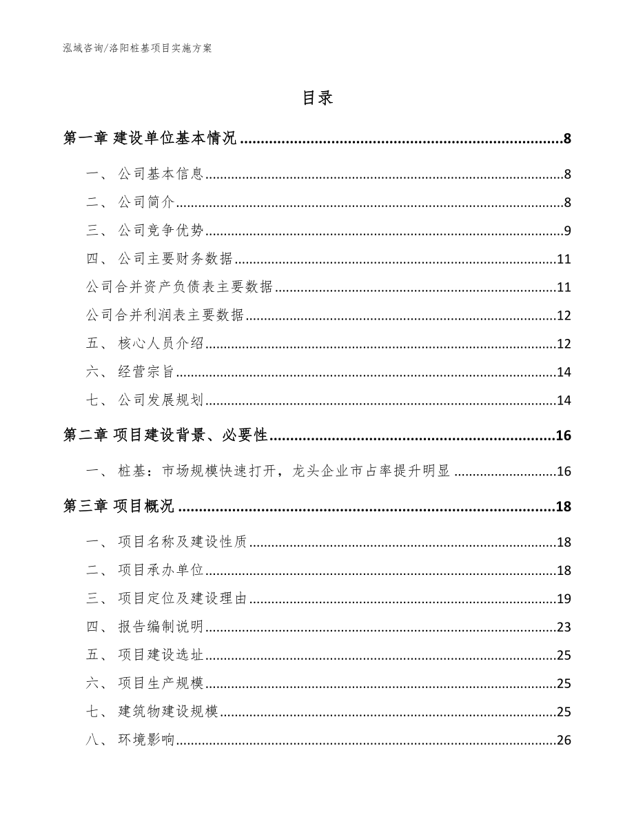 洛阳桩基项目实施方案_模板范本_第1页