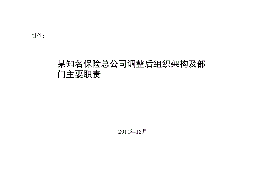 某知名保险公司调整后组织架构及部门主要职责(个团分设)课件_第1页