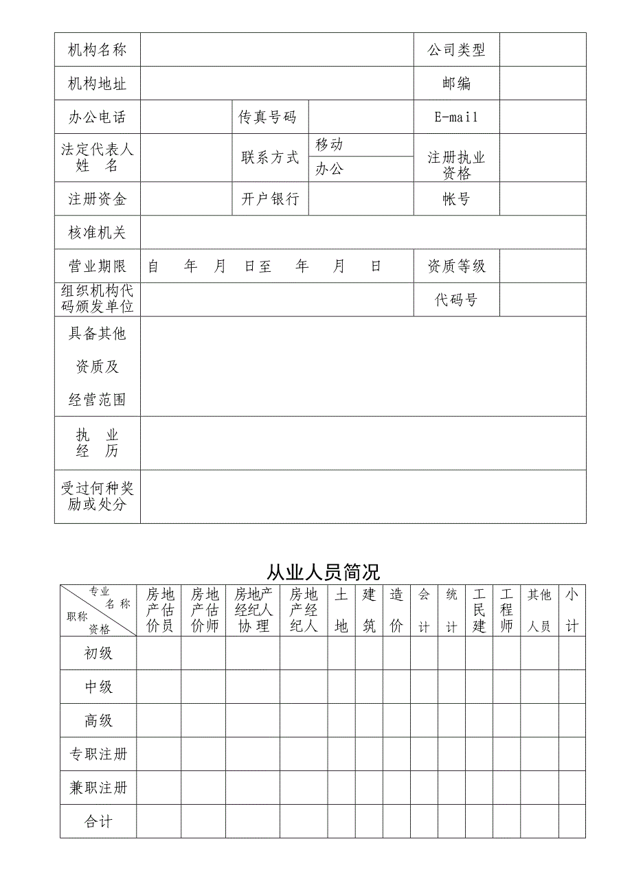 房地产估价机构资质等级申请表_第3页