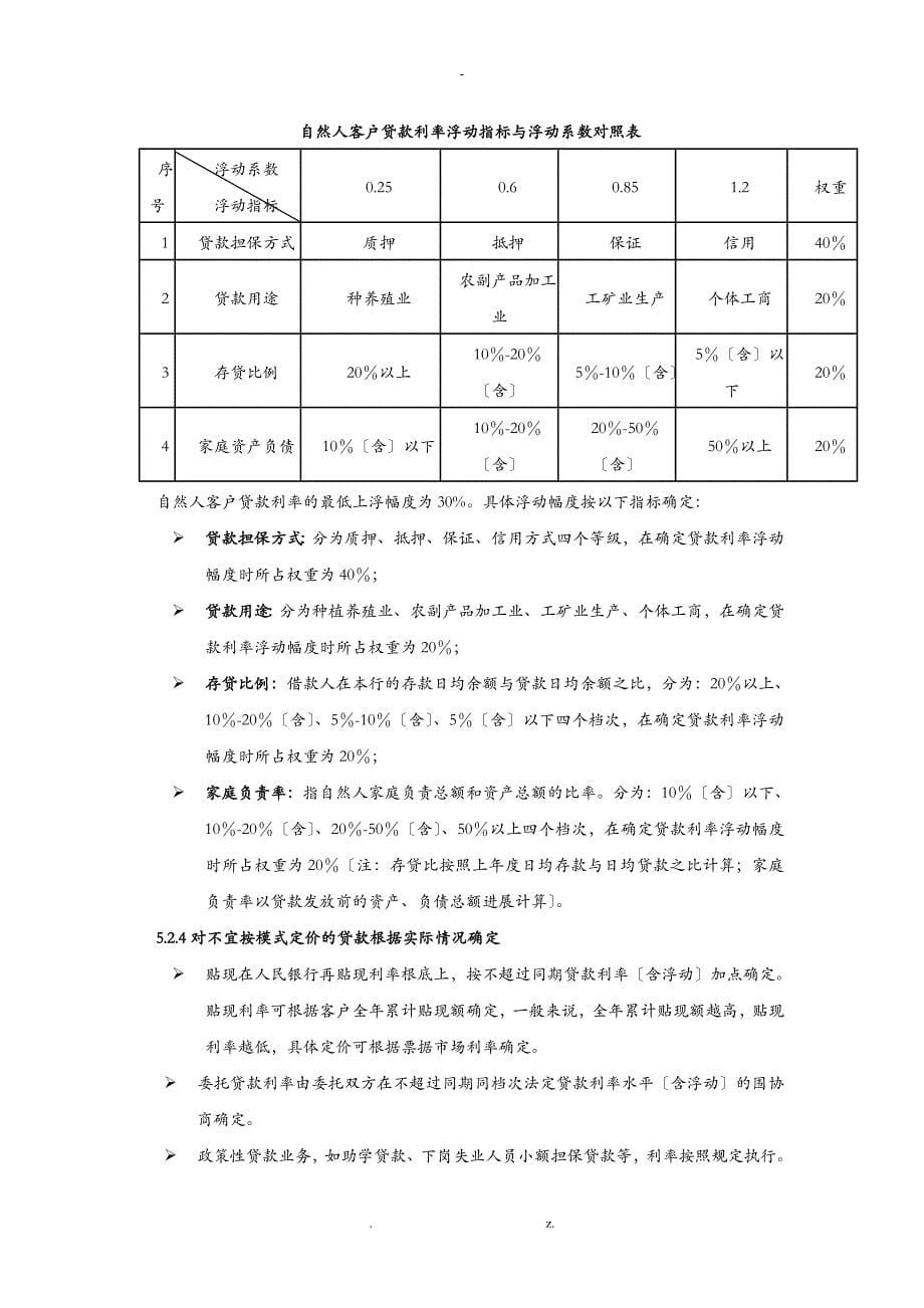 某农商银行人民币贷款利率定价管理办法_第5页