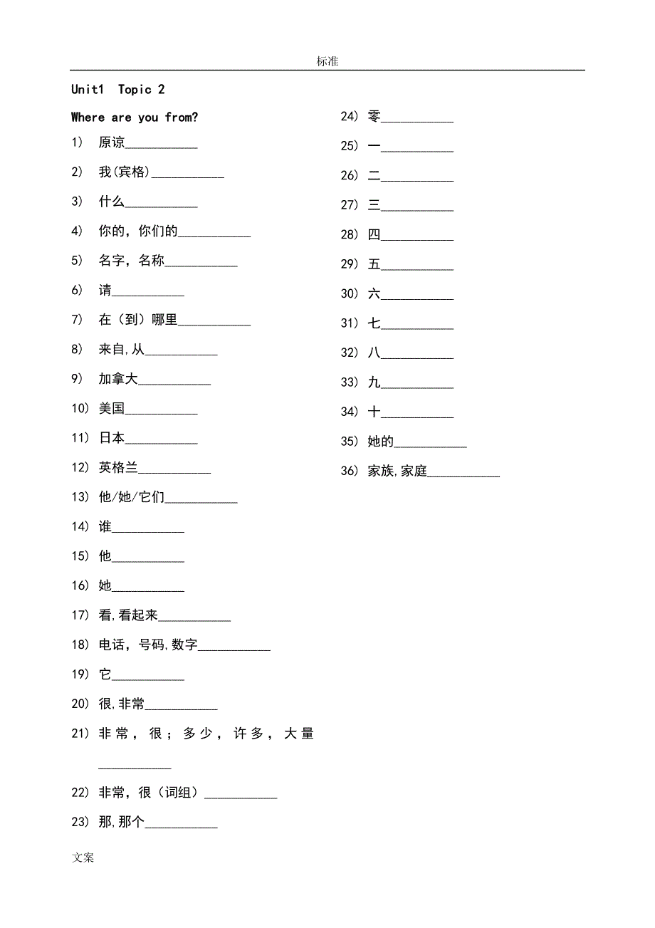 仁爱版英语七年级上册单词表纯中文已核对_第2页