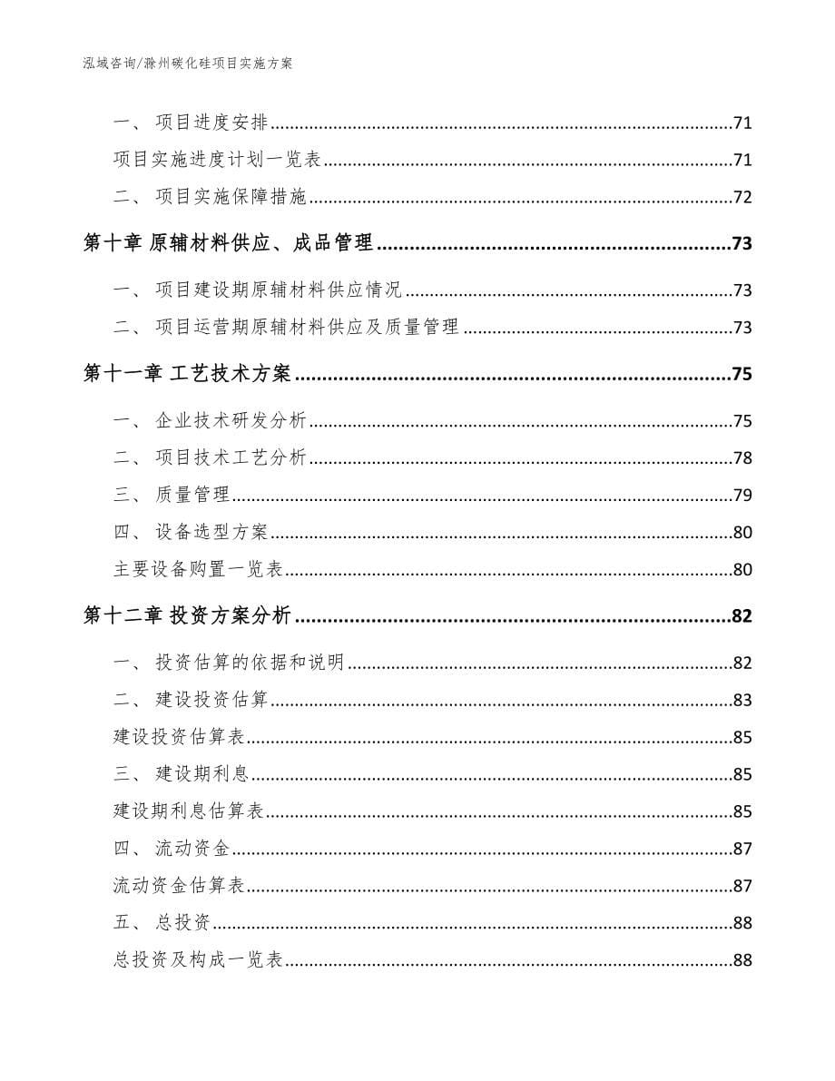 滁州碳化硅项目实施方案模板范文_第5页