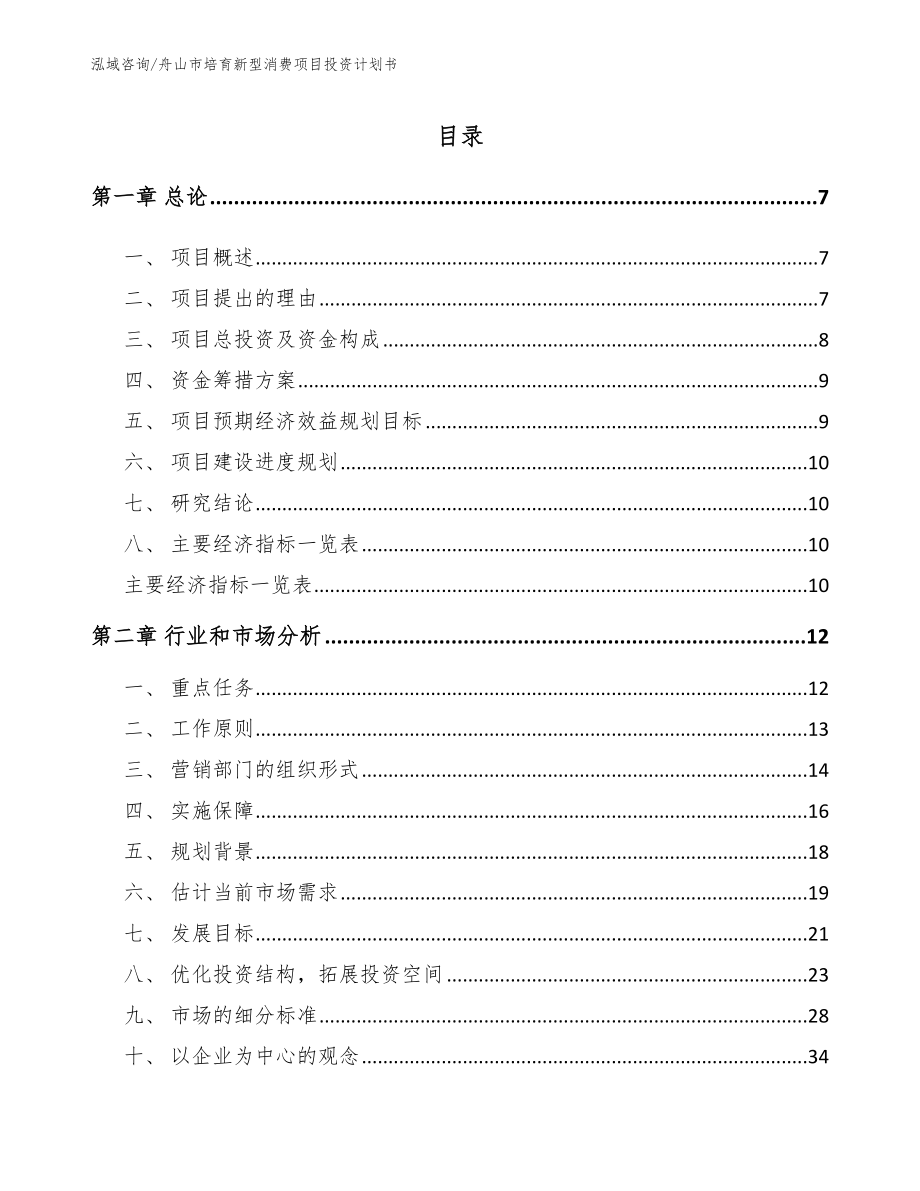 舟山市培育新型消费项目投资计划书_第2页