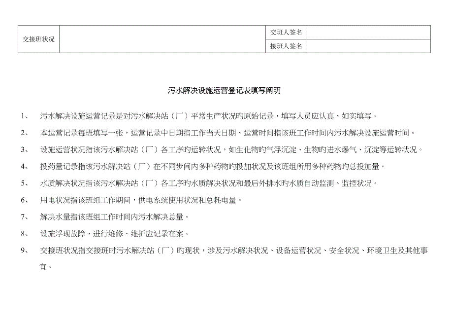 污水处理设施运行记录表_第3页