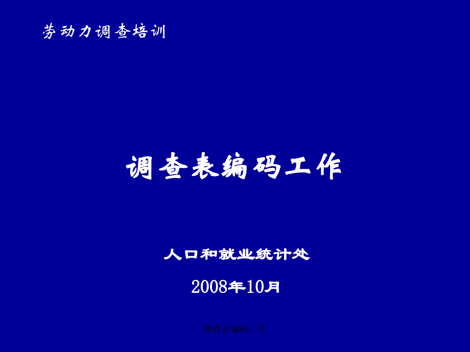 调查表编码工作课件_第1页