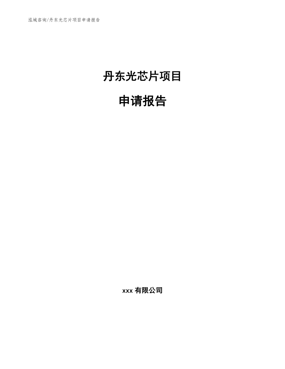 丹东光芯片项目申请报告【参考范文】_第1页