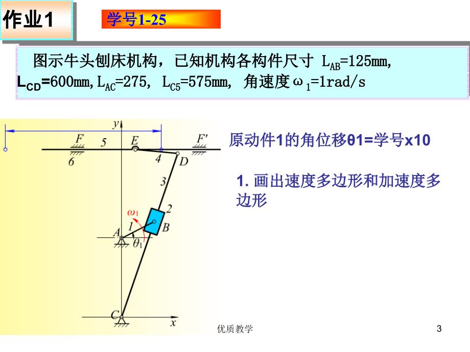 机械原理连杆速度加速度分析及其习题(牛头刨床)【章节优讲】_第3页