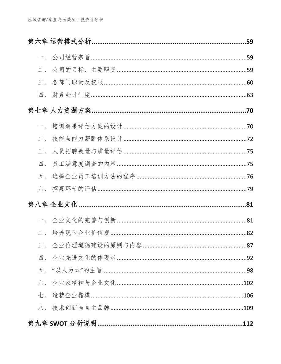 秦皇岛医美项目投资计划书模板范本_第5页