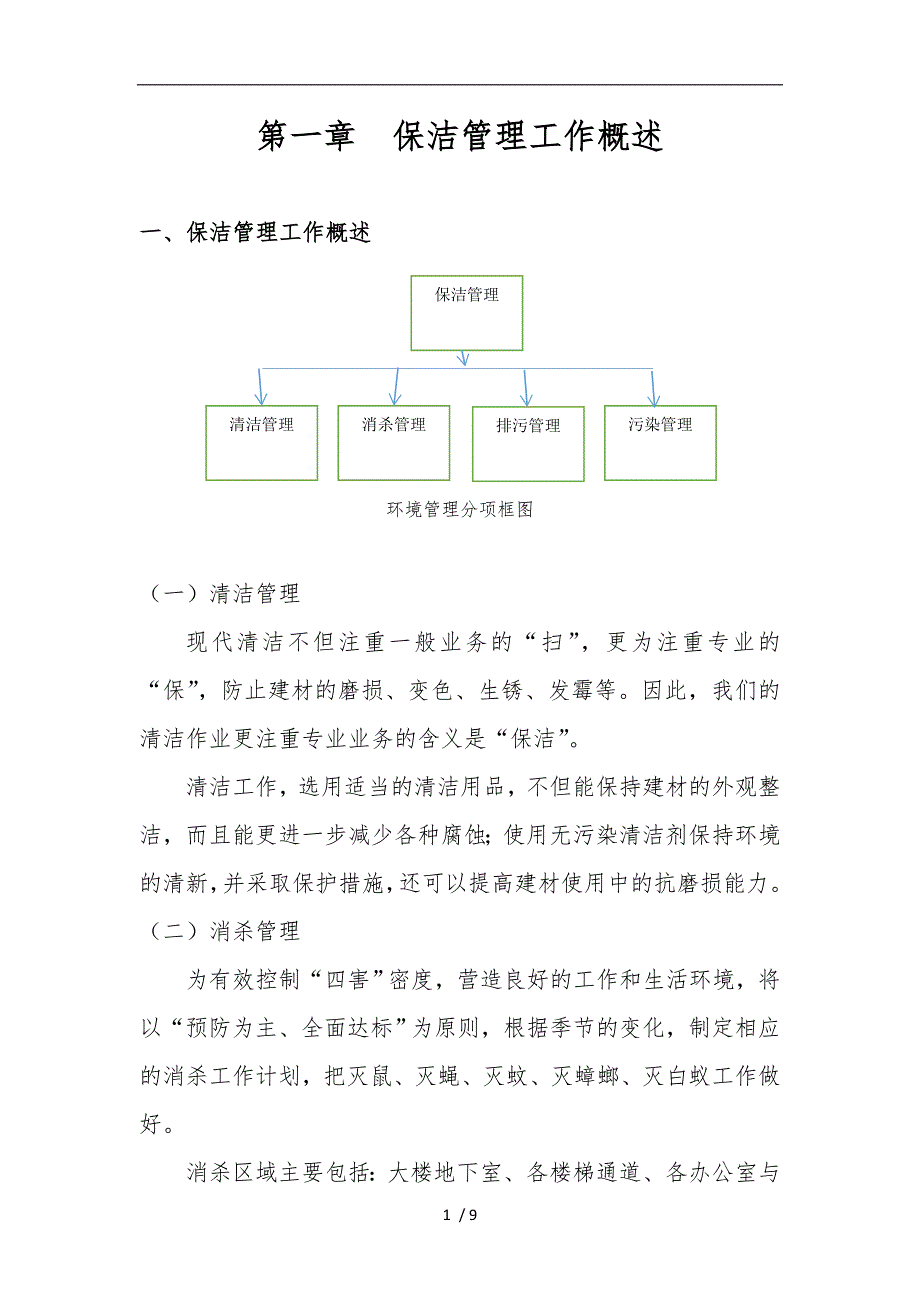 保洁管理制度与岗位职责说明_第1页